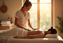 Salle de spa paisible avec massage relaxant et décor apaisant