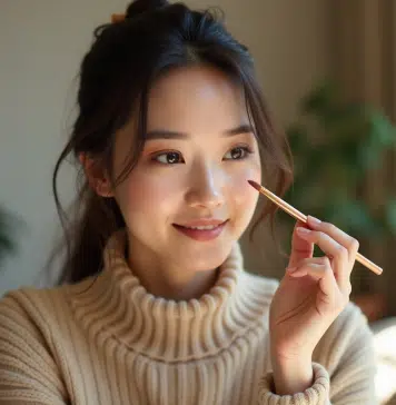 Couleurs fard à paupière : yeux marrons, nuances à privilégier selon experts Jeune femme appliquant un maquillage cuivre sur les yeux